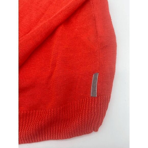 AX Armani Exchange Linen Top V Neck Long Sleeves Collared Sz S Orange - Picture 6 of 12